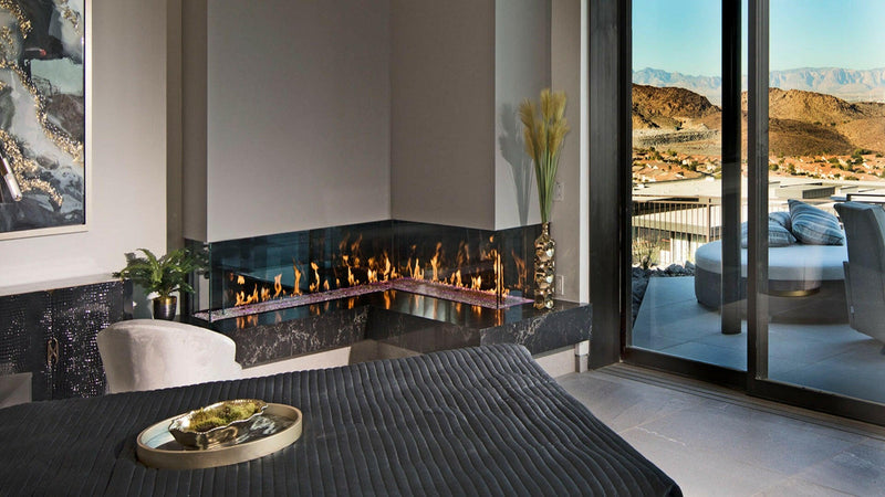 Load image into Gallery viewer, “L” Configuration Linear Gas Fireplace
