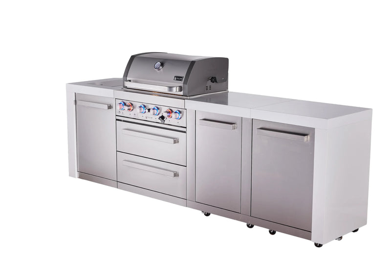 Load image into Gallery viewer, Mont Alpi 4-burner deluxe series outdoor kitchen island with extra storage cabinet module