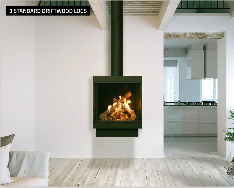 Load image into Gallery viewer, Ortal Wilderness Stand Alone Three Sided 25H Overview Fireplace (Open Box)