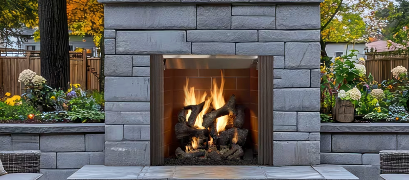 Load image into Gallery viewer, Castlewood Outdoor Open Wood Heat & Glo Fireplace