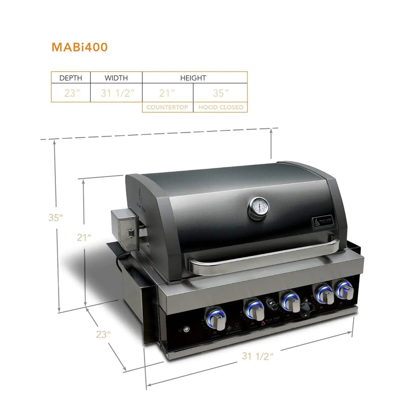 Load image into Gallery viewer, Mont Alpi 32" Black Stainless Built in Grill Head
