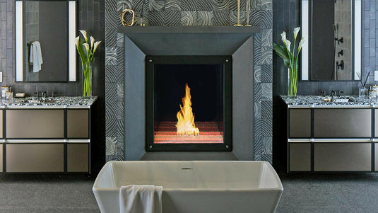 Square Gas Fireplace