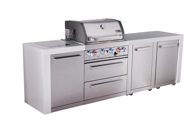 Load image into Gallery viewer, Mont Alpi 4-burner deluxe series outdoor kitchen island with extra storage cabinet module