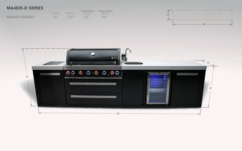 Load image into Gallery viewer, Mont Alpi 805 Black Stainless Steel Island with a Beverage center