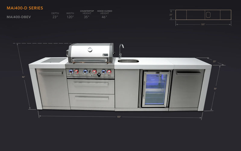 Load image into Gallery viewer, Mont Alpi 400 Deluxe Island with a Beverage center
