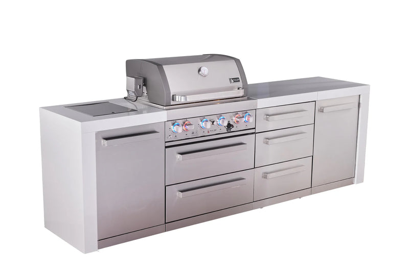 Load image into Gallery viewer, Mont Alpi 4-burner deluxe series outdoor kitchen island with extra drawer slides cabinet module
