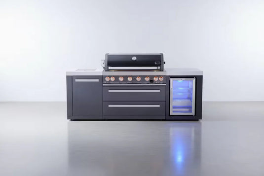 Mont Alpi 805 Black Stainless Steel Island with a Fridge Cabinet