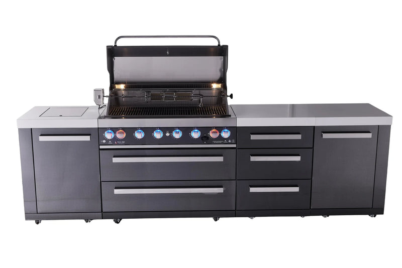 Load image into Gallery viewer, Mont Alpi 6-burner black series outdoor kitchen island with extra drawer slides cabinet module
