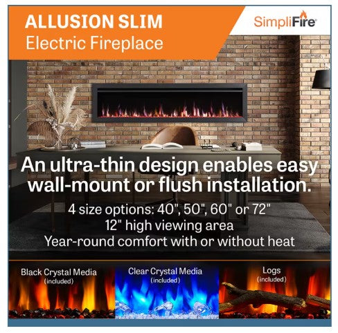 Allusion Slim Electric Fireplace