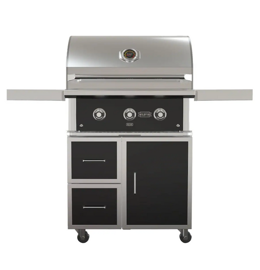 The Ranch Pro 30″ Black Gas Grill with 30" Black Grill Cart