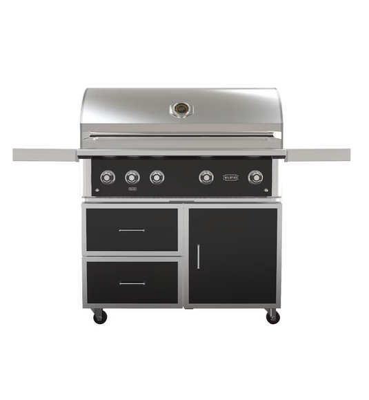 The Ranch Pro 42″ Gas Grill  Black with 42" Black Grill Cart