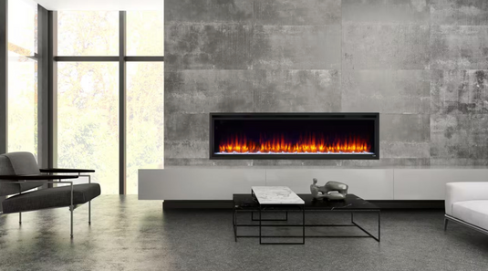 72" Allusion Platinum recessed linear electric fireplace