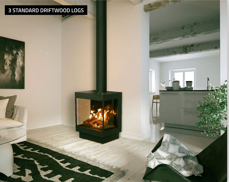 Load image into Gallery viewer, Ortal Wilderness Stand Alone Three Sided 25H Overview Fireplace (Open Box)
