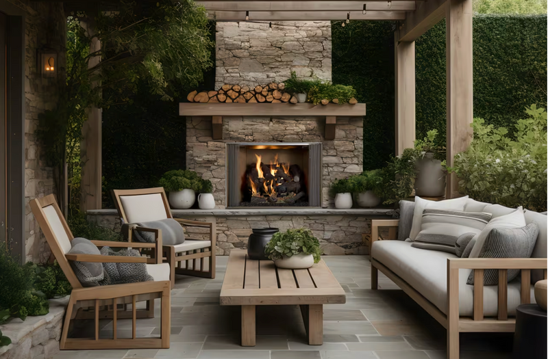Load image into Gallery viewer, Cottagewood Outdoor Open Wood Heat &amp; Glo Fireplace
