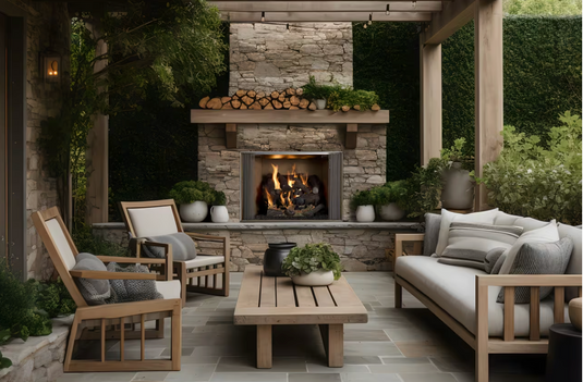 Cottagewood Outdoor Open Wood Heat & Glo Fireplace