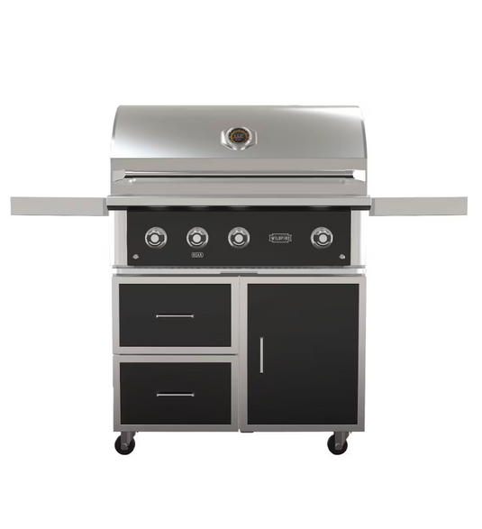 The Ranch Pro 36″ Black Gas Grill with 36" Black Grill Cart