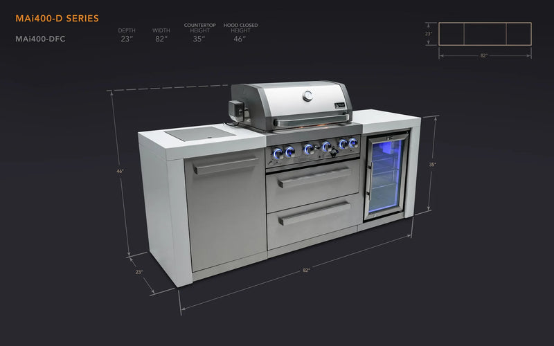 Load image into Gallery viewer, Mont Alpi 400 Deluxe Island with a Fridge Cabinet
