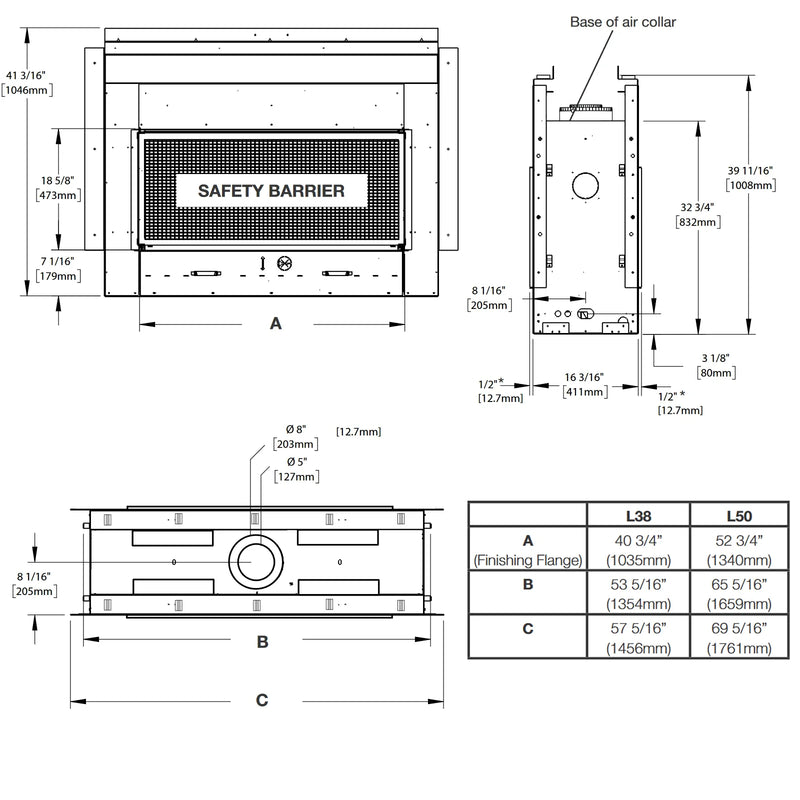Load image into Gallery viewer, Acies 50" See Through Napoleon Gas Fireplace
