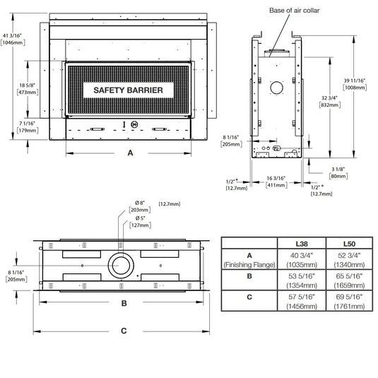 Acies 50" See Through Napoleon Gas Fireplace