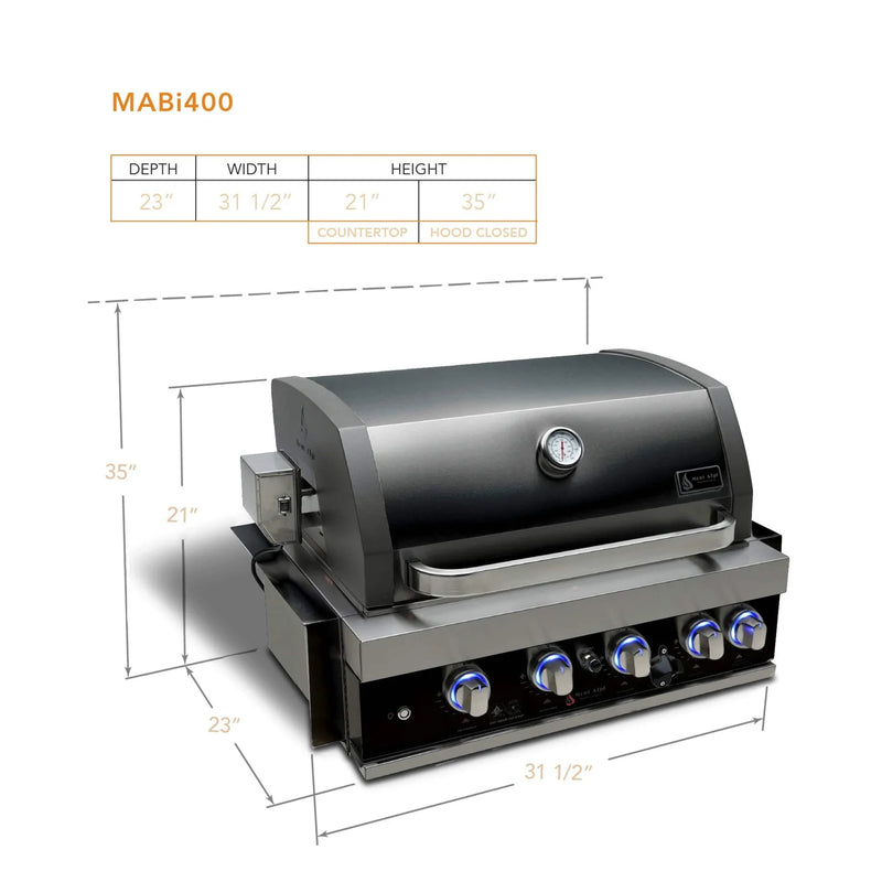 Load image into Gallery viewer, Mont Alpi 32" Black Stainless Built in Grill Head
