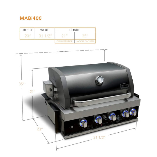 Mont Alpi 32" Black Stainless Built in Grill Head