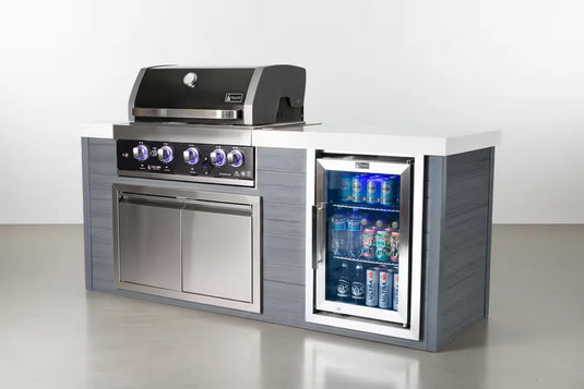 Mont Alpi 4 Burner Black Stainless Steel Artwood Outdoor Kitchen
