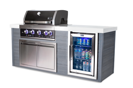Mont Alpi 4 Burner Black Stainless Steel Artwood Outdoor Kitchen