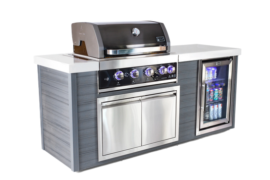 Mont Alpi 4 Burner Black Stainless Steel Artwood Outdoor Kitchen