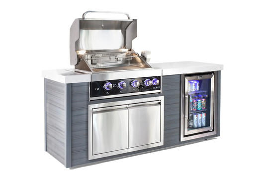 Mont Alpi 4 Burner Black Stainless Steel Artwood Outdoor Kitchen