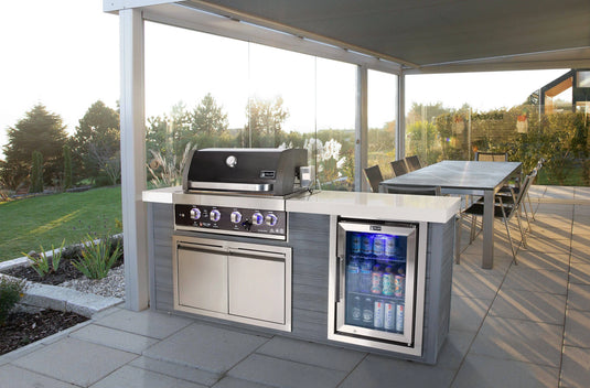 Mont Alpi 4 Burner Black Stainless Steel Artwood Outdoor Kitchen