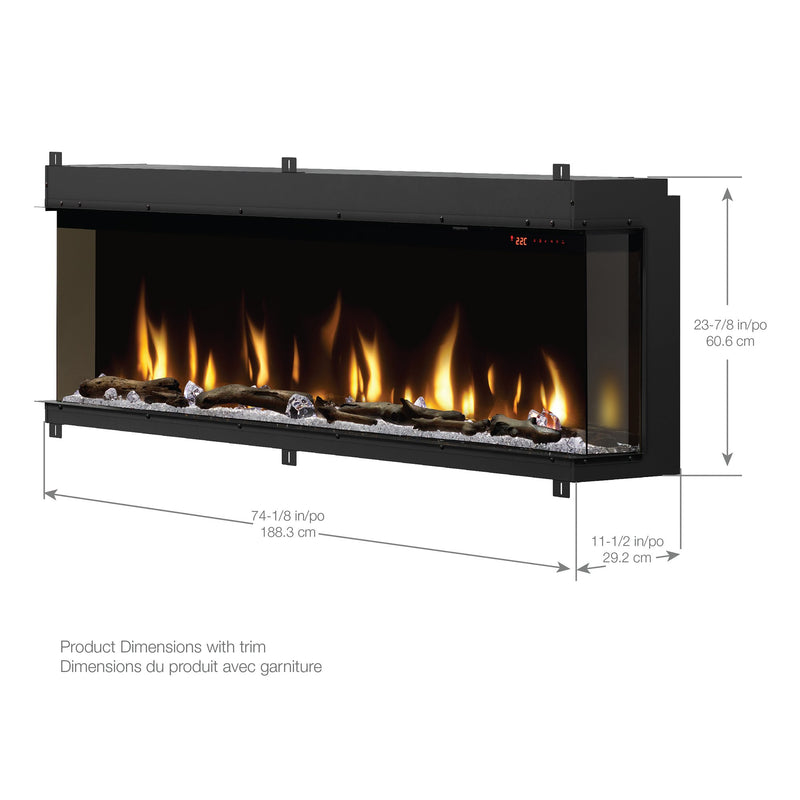 Load image into Gallery viewer, Ignite Bold 74" Linear Electric Fireplace
