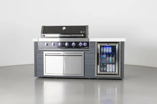 Mont Alpi 6 Burner Black Stainless Steel Artwood Outdoor Kitchen