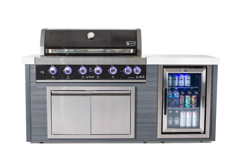 Load image into Gallery viewer, Mont Alpi 6 Burner Black Stainless Steel Artwood Outdoor Kitchen
