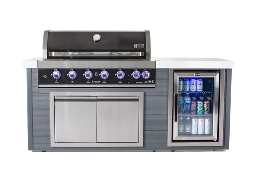 Mont Alpi 6 Burner Black Stainless Steel Artwood Outdoor Kitchen