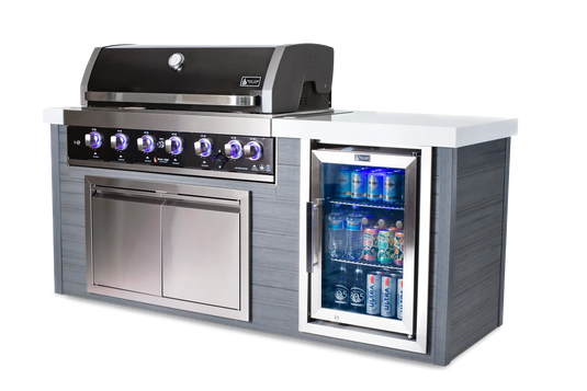 Mont Alpi 6 Burner Black Stainless Steel Artwood Outdoor Kitchen