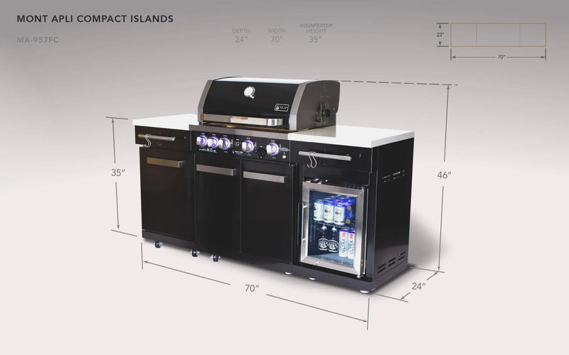 Load image into Gallery viewer, Mont Alpi 957 Black Stainless Steel Compact Kicthen and Fridge
