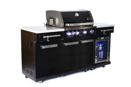 Mont Alpi 957 Black Stainless Steel Compact Kicthen and Fridge