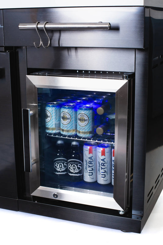 Mont Alpi 957 Black Stainless Steel Compact Kicthen and Fridge