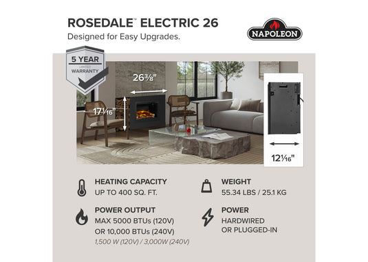 Rosedale™ Electric 2 Napoleon Fireplace