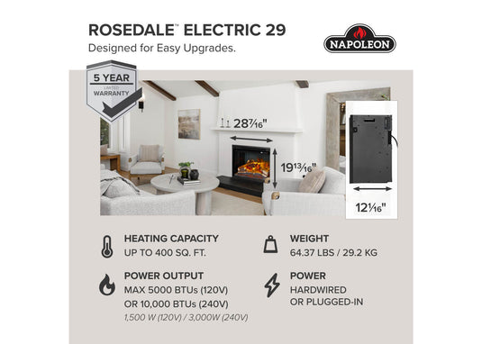 Rosedale™ Electric 3 Napoleon Fireplace