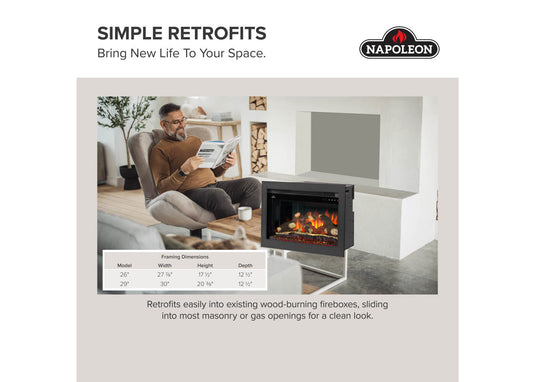 Rosedale™ Electric 3 Napoleon Fireplace