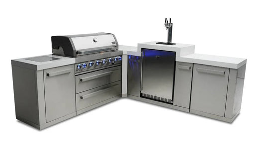 Mont Alpi 805 6-Burner Original Series L-Shape Outdoor Kitchen — Kegerator
