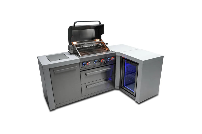 Load image into Gallery viewer, Mont Alpi 400 Deluxe Island with a 90 Degree Corner and a Fridge Cabinet
