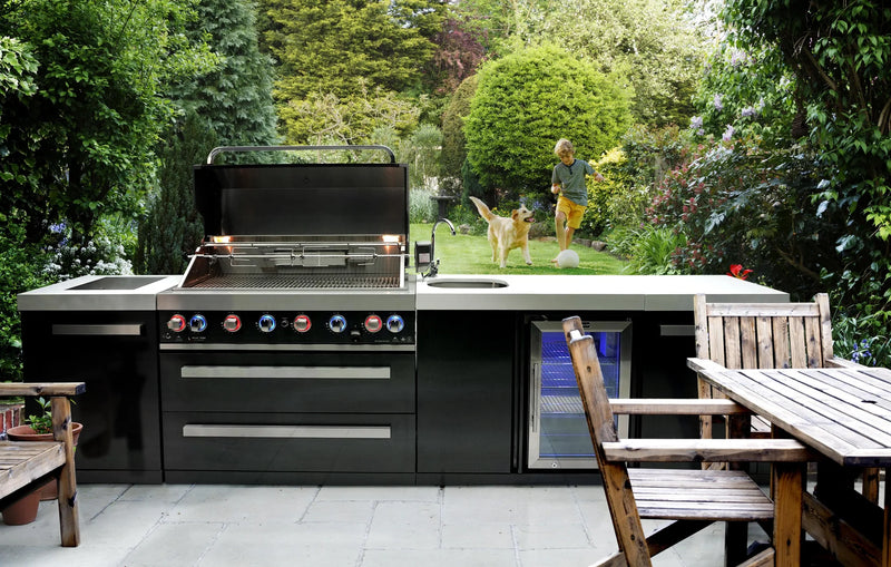 Load image into Gallery viewer, Mont Alpi 805 Black Stainless Steel Island with a Beverage center
