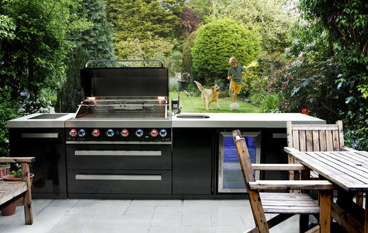Mont Alpi 805 Black Stainless Steel Island with a Beverage center