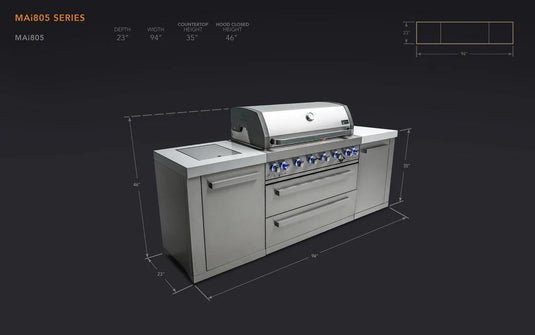 Mont Alpi 805 6-Burner Original Series Outdoor Kitchen Island