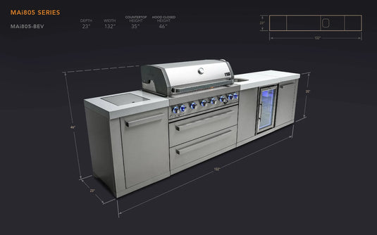 Mont Alpi 805 Island with a Beverage center