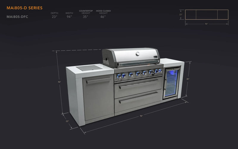 Load image into Gallery viewer, Mont Alpi 805 Deluxe Island with a Fridge Cabinet
