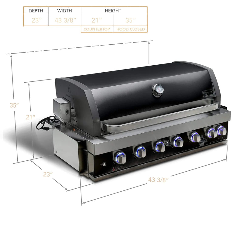 Load image into Gallery viewer, Mont Alpi 44" Black Stainless Steel Built in Grill Head
