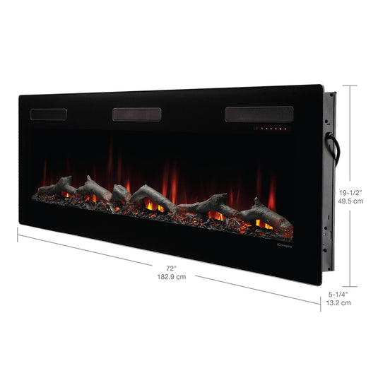 Sierra 72" Wall-mounted/Built-In  Linear Electric Fireplace
